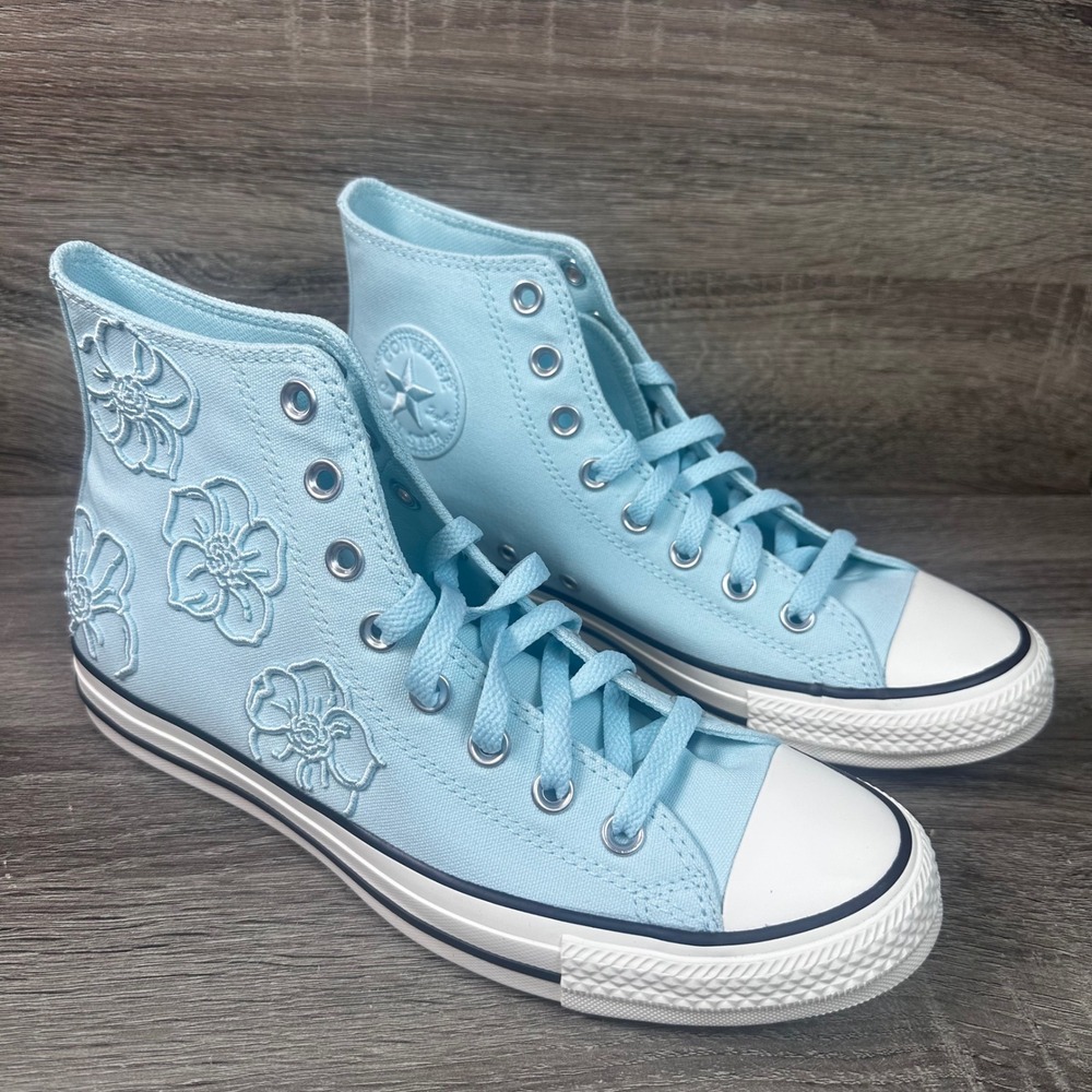 Converse Chuck Taylor All Star HI Sneakers Womens 9.5 Rained Out Floral Shoe NEW